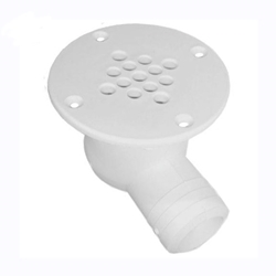 TH Marine 90 Degree Cockpit Scupper Drain - White